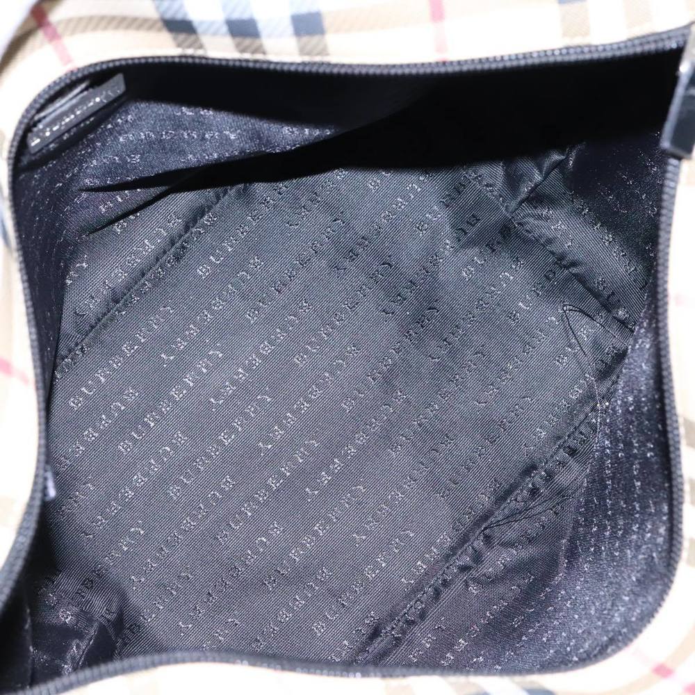 BURBERRY Nova Check Hand Bag PVC Beige Silver Auth 90263 - Picture 12 of 16
